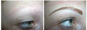 Eyebrow Tattoo - Full Creation Hair Stroke Technique Permanent Eyebrows Before and After (Not Healed for people with sparsed or very few eyebrows)