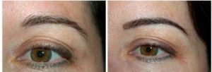 Eyebrow Tattoo - Soft Fill Technique Before and After Permanent Eyebrows (Not Healed)