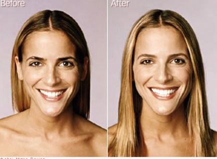 Eyebrow lightening before and after 