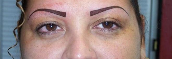 Eyebrow tattoo gone wrong